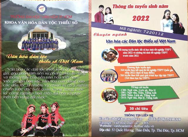 Thông tin xét tuyển vào Ngành học văn hóa các dân tộc thiểu số, Trường Đại học Văn hóa Tp.HCM năm 2022