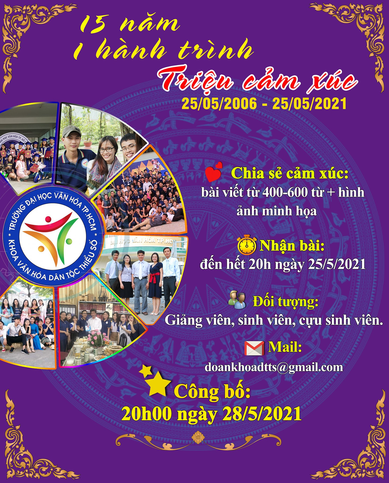 Kết quả cuộc thi online bài viết chào mừng 15 năm thành lập Khoa Văn hóa dân tộc thiểu số